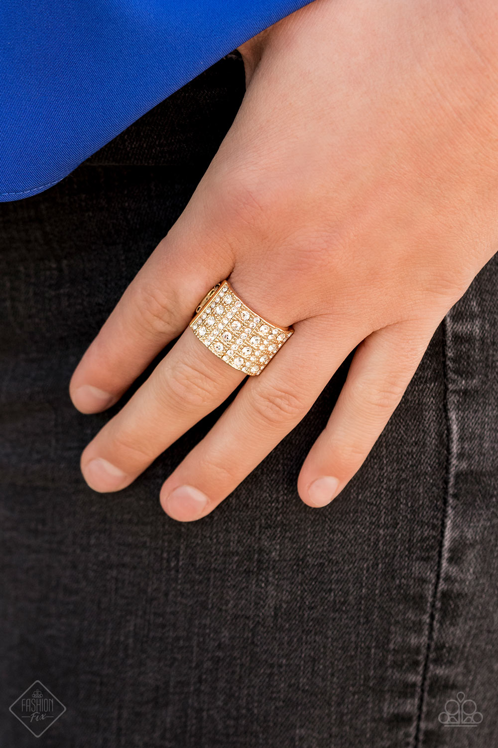 Paparazzi Diamond Drama - Gold - Ring - Trend Blend / Fashion Fix Exclusive June 2020 - $5 Jewelry with Ashley Swint