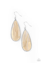Load image into Gallery viewer, Paparazzi Ethereal Eloquence - White - Shell Faux Marble - Teardrop Earrings - $5 Jewelry with Ashley Swint