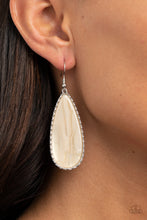Load image into Gallery viewer, Paparazzi Ethereal Eloquence - White - Shell Faux Marble - Teardrop Earrings - $5 Jewelry with Ashley Swint
