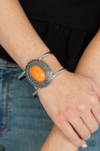 Load image into Gallery viewer, Paparazzi Extra EMPRESS-ive - Orange Stone - Silver Cuff Bracelet - $5 Jewelry With Ashley Swint