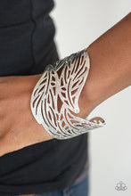 Load image into Gallery viewer, Paparazzi Leafy Lei - Silver - Finely Etched Leafy Silver - Cuff Bracelet - $5 Jewelry With Ashley Swint