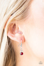 Load image into Gallery viewer, Paparazzi Love Opens All Doors - Red Rhinestones - Heart, Key, Leafy Silver Pendant - Necklace - $5 Jewelry With Ashley Swint