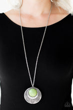 Load image into Gallery viewer, Paparazzi Medallion Meadow - Green Stone - Silver Necklace and matching Earrings - $5 Jewelry With Ashley Swint