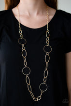 Load image into Gallery viewer, Paparazzi Perfect MISMATCH - Gold - Necklace and matching Earrings - $5 Jewelry With Ashley Swint