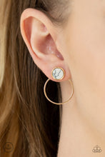 Load image into Gallery viewer, Paparazzi Simply Stone Dweller - Gold - Double Sided - Post Earrings - $5 Jewelry with Ashley Swint