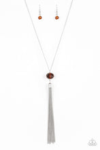 Load image into Gallery viewer, Paparazzi Socialite of the Season - Brown - Silver Chain Necklace and matching Earrings - $5 Jewelry With Ashley Swint