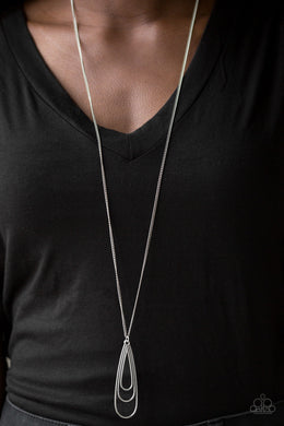 Paprazzi The Big Three - Silver - Teardrops - Necklace & Earrings - $5 Jewelry With Ashley Swint