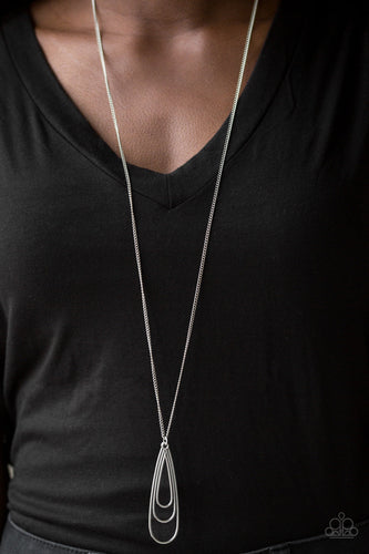 Paprazzi The Big Three - Silver - Teardrops - Necklace & Earrings - $5 Jewelry With Ashley Swint