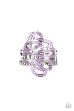 Load image into Gallery viewer, Paparazzi The Run-Around - Purple - Silver Ribbons - White Rhinestones - Ring - $5 Jewelry With Ashley Swint
