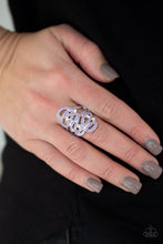 Load image into Gallery viewer, Paparazzi The Run-Around - Purple - Silver Ribbons - White Rhinestones - Ring - $5 Jewelry With Ashley Swint