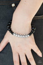 Load image into Gallery viewer, Paparazzi Traffic-Stopping Sparkle - Black - White Pearls &amp; Rhinestones - Stretchy Bracelet - $5 Jewelry with Ashley Swint