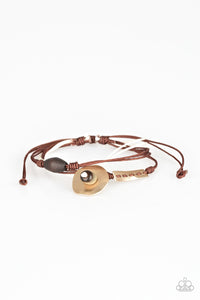 Paparazzi Trail Trek - Brown - White Cording - Wooden Beads - Sliding Knot Bracelet - $5 Jewelry With Ashley Swint