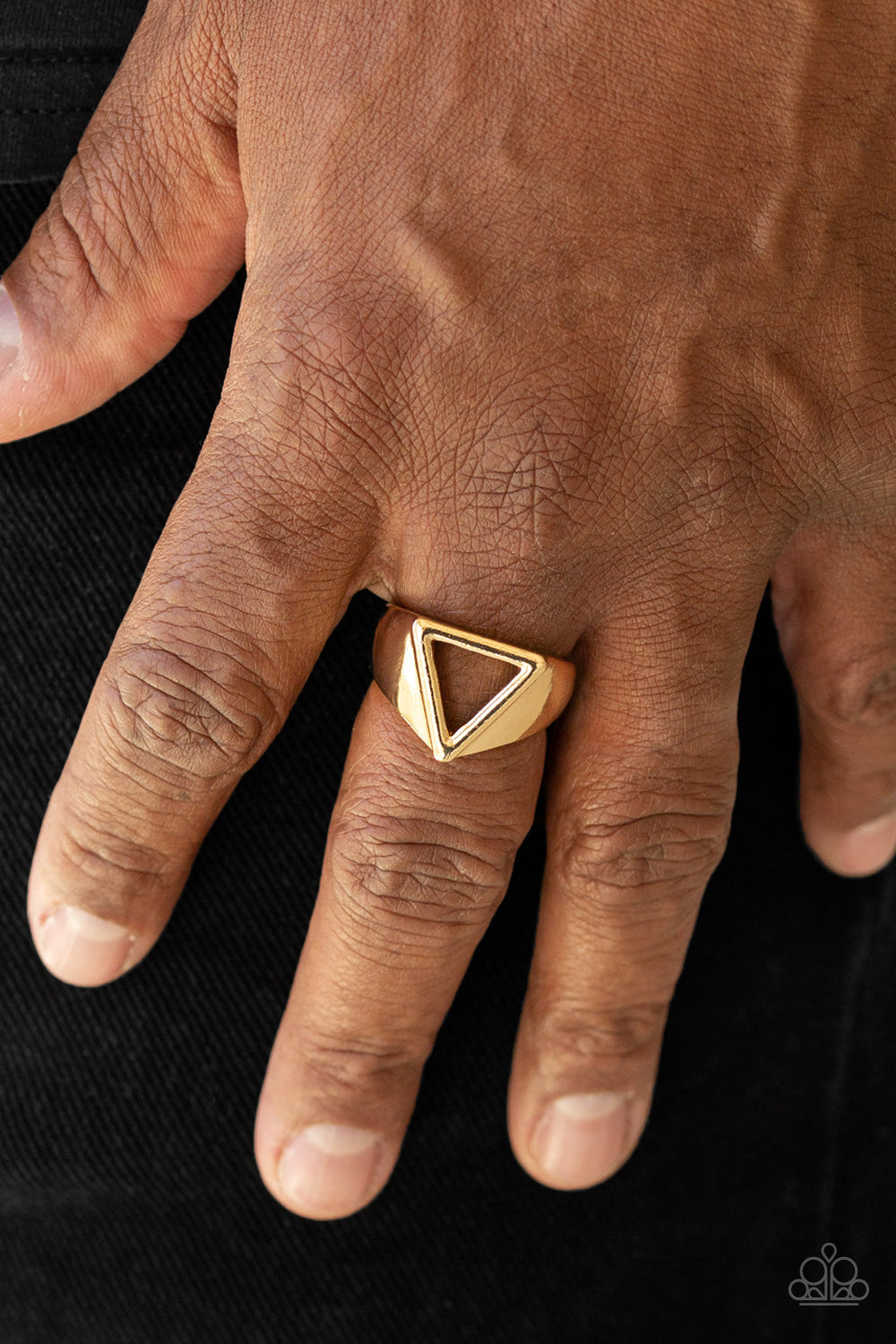 Paparazzi Trident - Gold - Thick Band - Men's Collection - Ring - $5 Jewelry with Ashley Swint