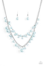 Load image into Gallery viewer, Paparazzi Blissfully Bridesmaid - Blue Pearls - Silver Necklace &amp; Earrings - $5 Jewelry With Ashley Swint