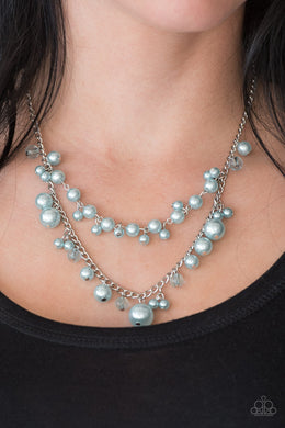 Paparazzi Blissfully Bridesmaid - Blue Pearls - Silver Necklace & Earrings - $5 Jewelry With Ashley Swint