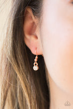 Load image into Gallery viewer, Paparazzi Classically Classic - Copper - White Rhinestones - Necklace &amp; Earrings - $5 Jewelry With Ashley Swint