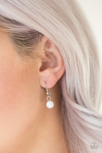 Paparazzi Color Boost - White - Silver Necklace and matching Earrings - $5 Jewelry With Ashley Swint