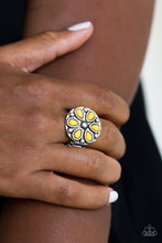 Load image into Gallery viewer, Paparazzi Color Me Calla Lily - Yellow Beads - Flower Ring - $5 Jewelry with Ashley Swint