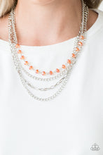 Load image into Gallery viewer, Paparazzi Extravagant Elegance - Orange - Silver Necklace &amp; Earrings - $5 Jewelry With Ashley Swint
