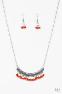 Paparazzi Fringe Fever - Red - Faceted Cherry Tomato Beads - Silver Crescent Necklace & Earrings - $5 Jewelry With Ashley Swint