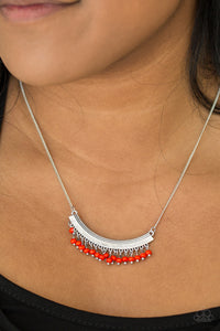 Paparazzi Fringe Fever - Red - Faceted Cherry Tomato Beads - Silver Crescent Necklace & Earrings - $5 Jewelry With Ashley Swint