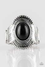 Load image into Gallery viewer, Paparazzi Modern Mesa - Black - Stone - Antiqued Silver Frame - Ring - $5 Jewelry With Ashley Swint
