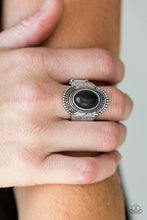 Load image into Gallery viewer, Paparazzi Modern Mesa - Black - Stone - Antiqued Silver Frame - Ring - $5 Jewelry With Ashley Swint