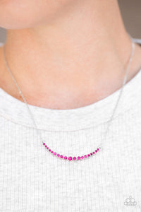Paparazzi Rockin Rhinestones - Pink Rhinestones - Silver Necklace and matching Earrings - $5 Jewelry With Ashley Swint