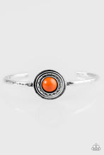 Load image into Gallery viewer, Paparazzi Sahara Sunshine - Orange - Bead - Silver Cuff Bracelet - $5 Jewelry With Ashley Swint