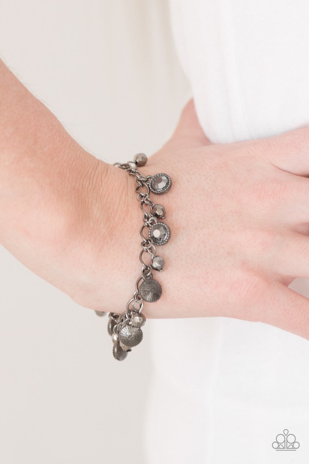 Paparazzi Stratosphere Shimmer - Black Rhinestone Bracelet - $5 Jewelry With Ashley Swint