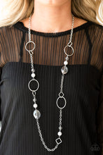 Load image into Gallery viewer, Paparazzi Very Visionary - Silver - Gray Beads - Shimmery Silver Chain Necklace - $5 Jewelry With Ashley Swint