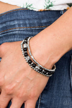 Load image into Gallery viewer, Paparazzi What A TREE-t! - Black - Silver Beads - Stamped Tree of Life - Set of 3 Bracelets - $5 Jewelry With Ashley Swint