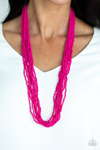 Paparazzi Congo Colada - Pink - Seed Beads - Necklace and matching Earrings - $5 Jewelry with Ashley Swint