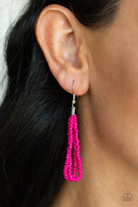 Paparazzi Congo Colada - Pink - Seed Beads - Necklace and matching Earrings - $5 Jewelry with Ashley Swint