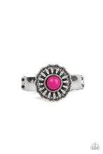 Load image into Gallery viewer, Paparazzi Daisy Dawn - Pink Bead - Silver Antiqued Floral Ring - $5 Jewelry With Ashley Swint