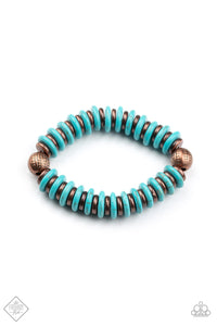 Paparazzi Eco Experience - Copper - Turquoise - Bracelet - Trend Blend / Fashion Fix Exclusive November 2020 - $5 Jewelry with Ashley Swint