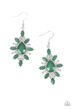 Load image into Gallery viewer, Paparazzi Glamorously Colorful - Green - White Rhinestones - Teardrop Earrings - $5 Jewelry with Ashley Swint
