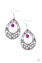 Load image into Gallery viewer, Paparazzi Gotta Get That Glow - Pink Rhinestones - Silver Filigree - Earrings - $5 Jewelry with Ashley Swint