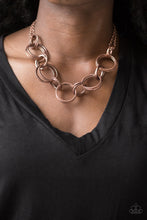 Load image into Gallery viewer, Paparazzi Jump Into The Ring - Copper - Double and Triple Hoops - Necklace and matching Earrings - $5 Jewelry With Ashley Swint