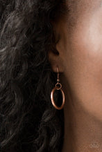 Load image into Gallery viewer, Paparazzi Jump Into The Ring - Copper - Double and Triple Hoops - Necklace and matching Earrings - $5 Jewelry With Ashley Swint