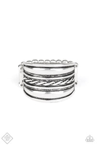 Paparazzi Let it LAYER - Silver - Ring - Trend Blend / Fashion Fix Exclusive June 2020 - $5 Jewelry with Ashley Swint