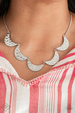Load image into Gallery viewer, Paparazzi Lunar Lights - Silver - Hammered Necklace - Fashion Fix / Trend Blend Exclusive August 2019 - $5 Jewelry With Ashley Swint