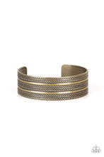 Load image into Gallery viewer, Paparazzi Patterned Plains - Brass - Antiqued Shimmer - Embossed Cuff Bracelet - $5 Jewelry With Ashley Swint