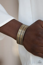 Load image into Gallery viewer, Paparazzi Patterned Plains - Brass - Antiqued Shimmer - Embossed Cuff Bracelet - $5 Jewelry With Ashley Swint