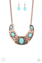 Load image into Gallery viewer, Paparazzi RULER In Favor - Copper Blue Turquoise Stone Necklace - Trend Blend / Fashion Fix Exclusive July 2019 - $5 Jewelry With Ashley Swint