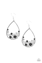 Load image into Gallery viewer, Paparazzi Town Car - Black Beads - White Rhinestones - Silver Teardrop - Earrings - $5 Jewelry With Ashley Swint