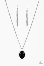 Load image into Gallery viewer, Paparazzi Definitely Duchess - Black Gem - Silver Necklace and matching Earrings - $5 Jewelry With Ashley Swint