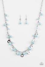 Load image into Gallery viewer, Paparazzi Elegant Ensemble - Blue Beads and Pearls - Silver Chain Necklace and matching Earrings - $5 Jewelry With Ashley Swint