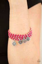 Load image into Gallery viewer, Paparazzi Gypsy Globetrotter - Pink - Set of 4 Stretchy Band Bracelets - $5 Jewelry With Ashley Swint
