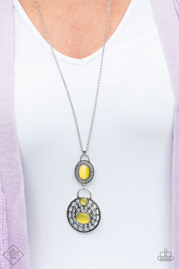 Paparazzi Hook, VINE, and Sinker - Yellow Moonstone - Necklace and matching Earrings - $5 Jewelry With Ashley Swint